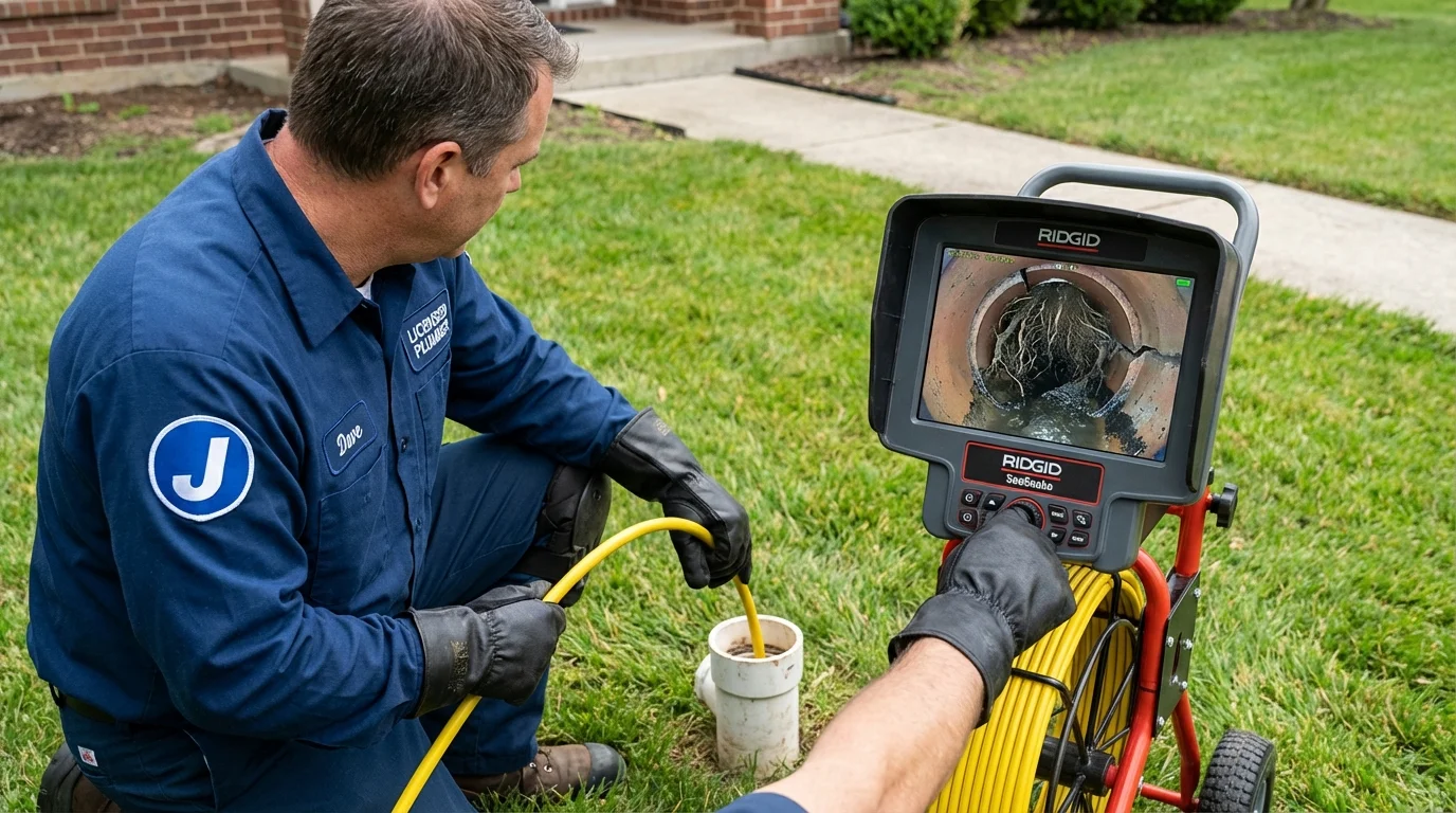 Sewer camera inspection being performed by Johns Plumbing LLC in Olive Branch